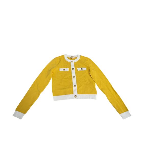 🧥 Michael Kors Daisy Yellow Button-Up Sweater – Size XS - Picture 3 of 6